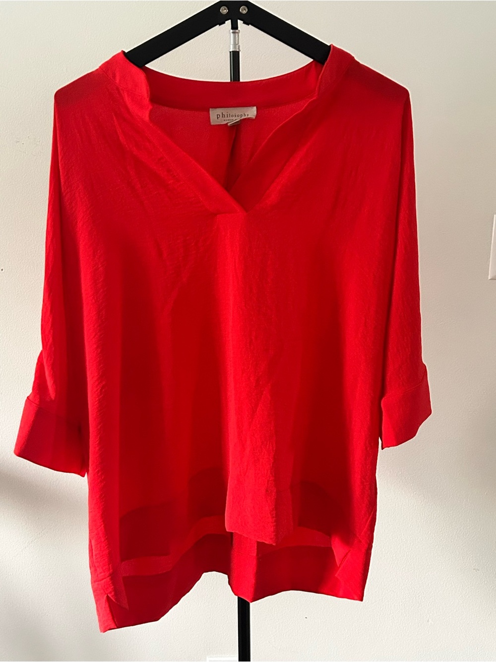 Philosophy bright red V-neck relaxed tunic top